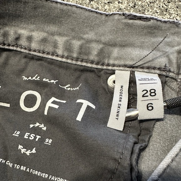 Ann Taylor Loft Pants Womens 6 28x28 Modern Skinny Velvet Grey Mid Rise - Picture 6 of 10